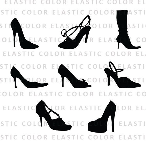 570x550 High Heels High Heels Clipart Shoes Vector Clip Etsy