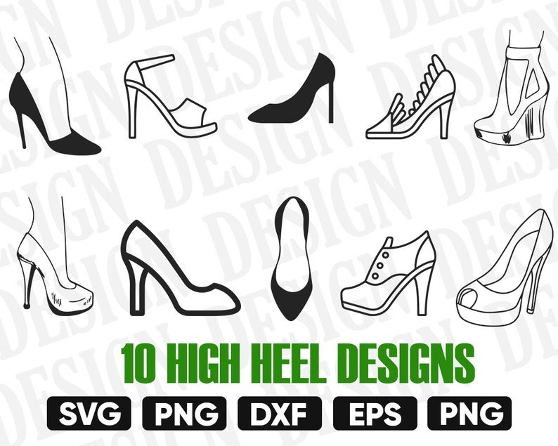 794x635 Hight Heel High Heel Silhouette High Heels Bundle Etsy
