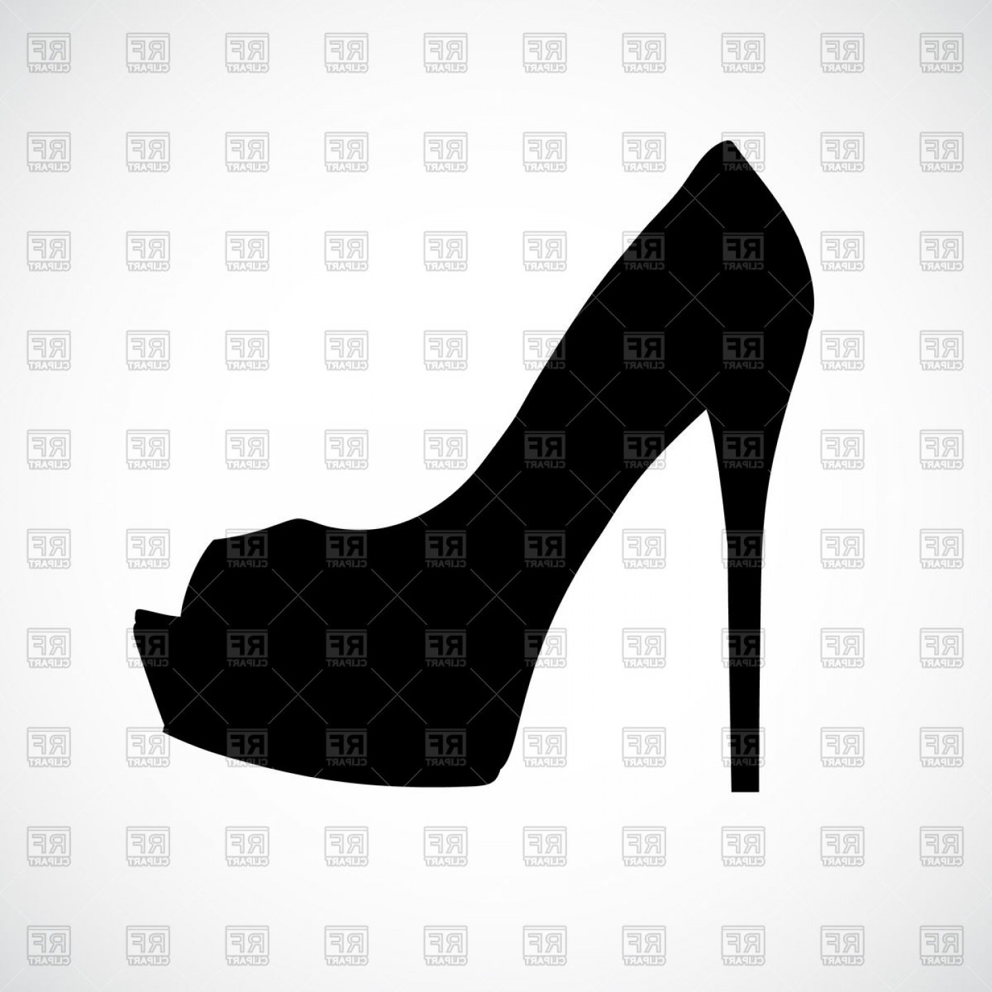 1440x1440 Silhouette Of High Heel Shoe Vector Clipart Handandbeak