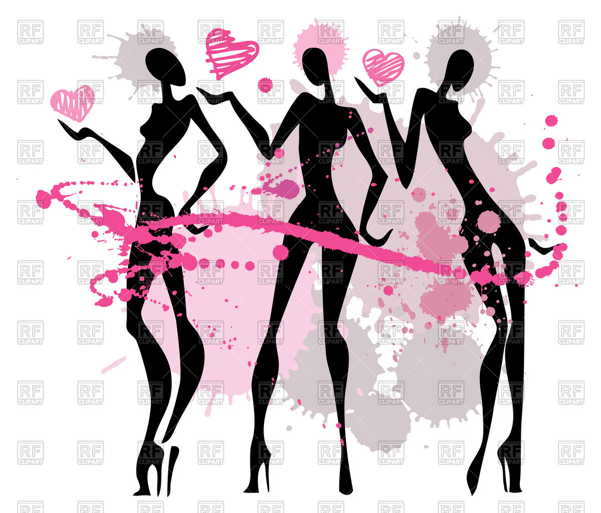 1200x1024 Stylized Silhouettes Of Fashion Models On High Heels