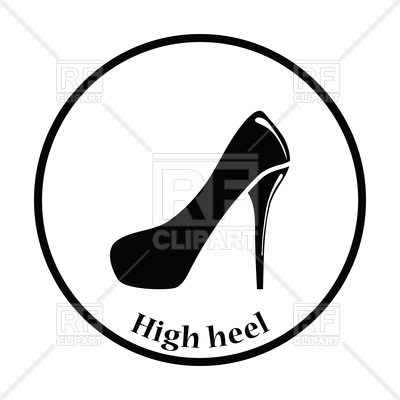 400x400 Thin Circle Design Of Female Shoe With High Heel Icon Vector Image