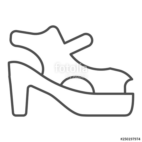 500x500 High Heel Sandals Thin Line Icon Shoes On Heels Vector