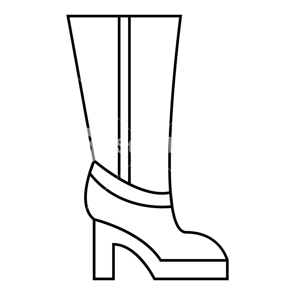 1000x1000 Women Boots High Heel Icon Outline Illustration Of Women Boots