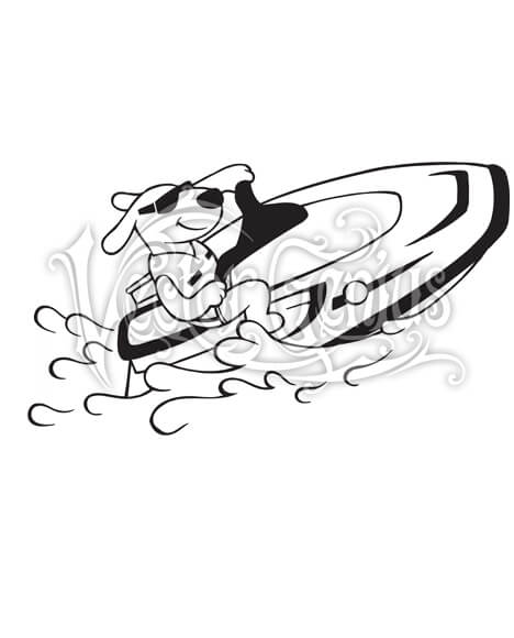 468x580 High Resolution Cool Jet Ski Dog Clip Art Stock Art