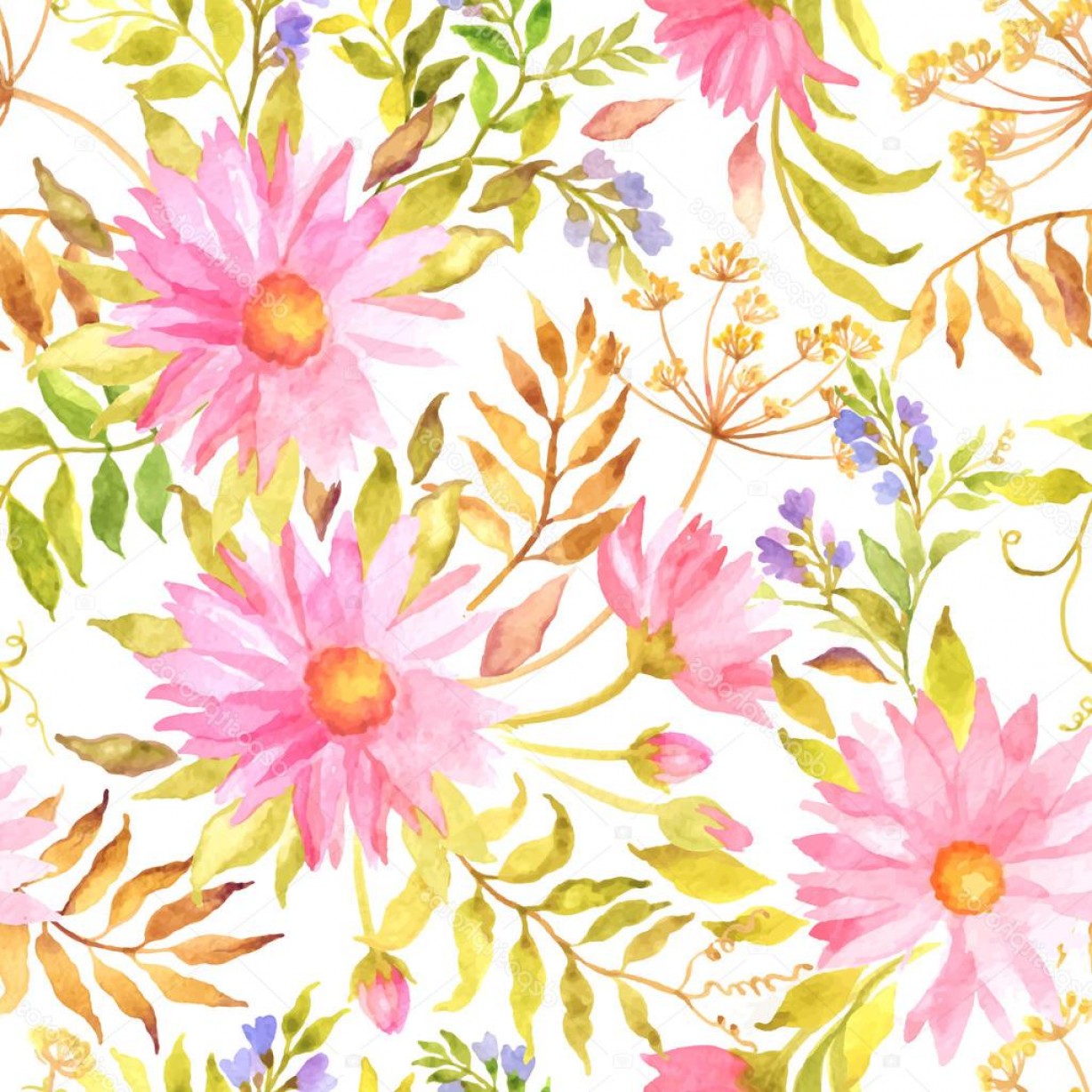 1228x1228 High Resolution Vector Watercolor Flowers Lamaison