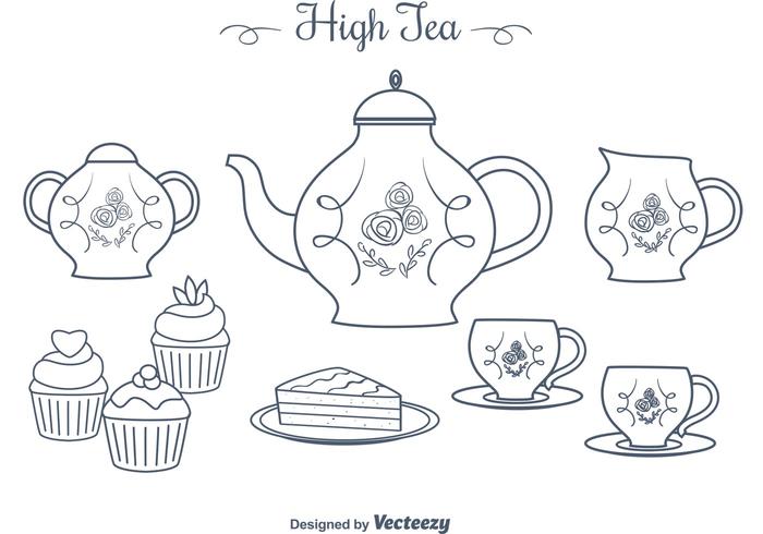 700x490 Free Hand Drawn High Tea Vectors