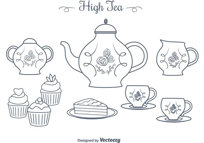 700x490 Free Hand Drawn High Tea Vectors