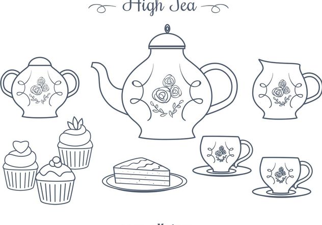 632x442 Free Hand Drawn High Tea Vectors Free Vector Download