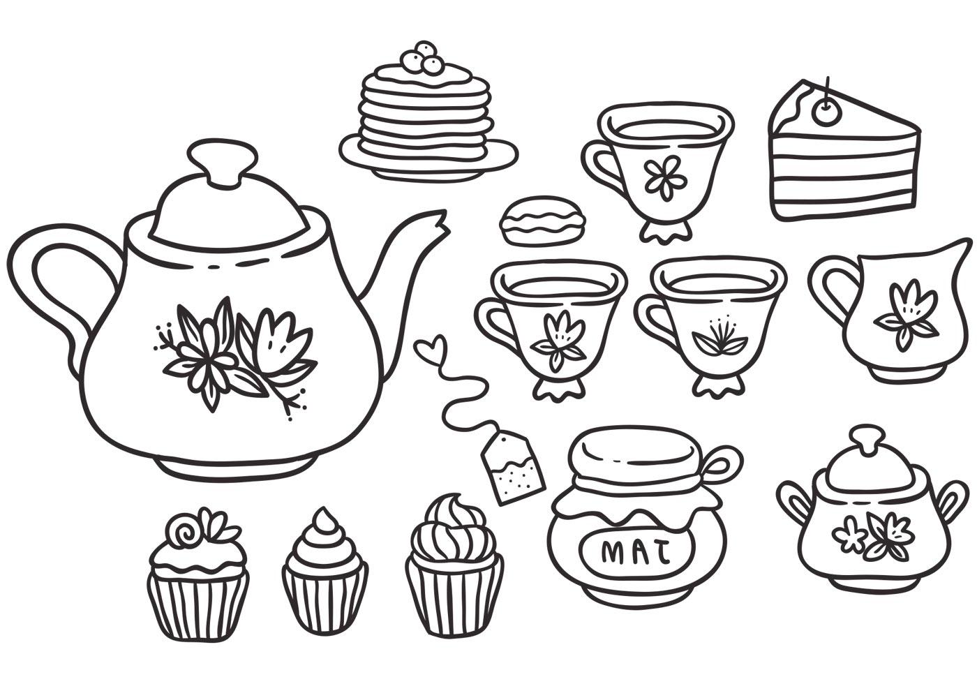 1400x980 Hd High Tea Vector Drawing Free Vector Art, Images, Graphics