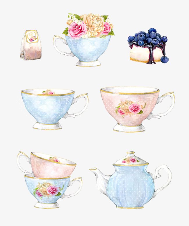 650x775 Vector Decorative Hand Painted Watercolor Teapot, Afternoon Tea