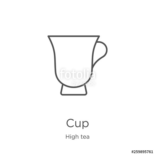 500x500 Cup Icon Vector From High Tea Collection Thin Line Cup Outline