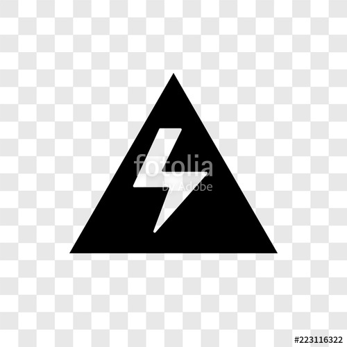 500x500 High Voltage Vector Icon Isolated On Transparent Background, High