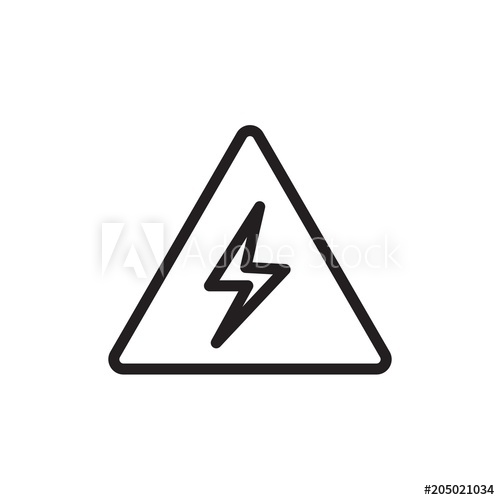 500x500 High Voltage Sign, Electricity Sign Outline Vector Icon Modern