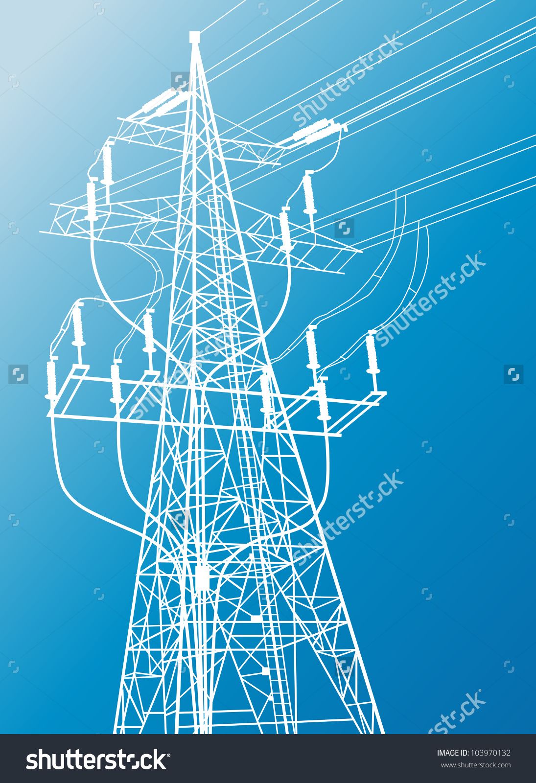 1095x1600 High Voltage Power Lines And Pylon Vector Background Esc