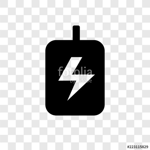 500x500 High Voltage Vector Icon Isolated On Transparent Background, High