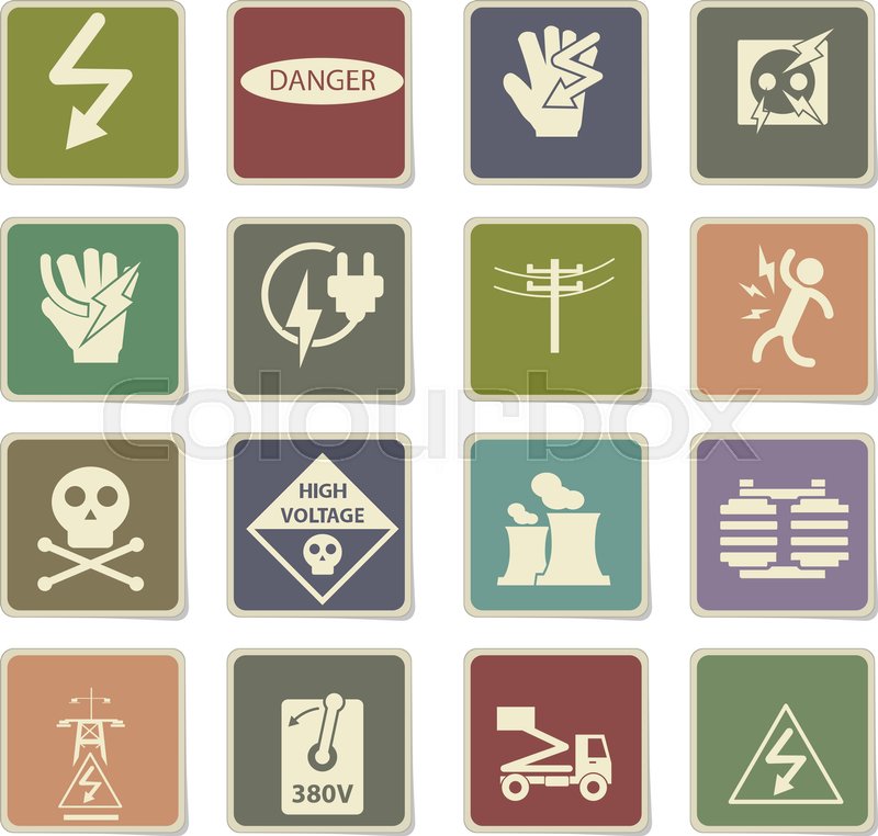 800x762 High Voltage Vector Icons For User Stock Vector Colourbox