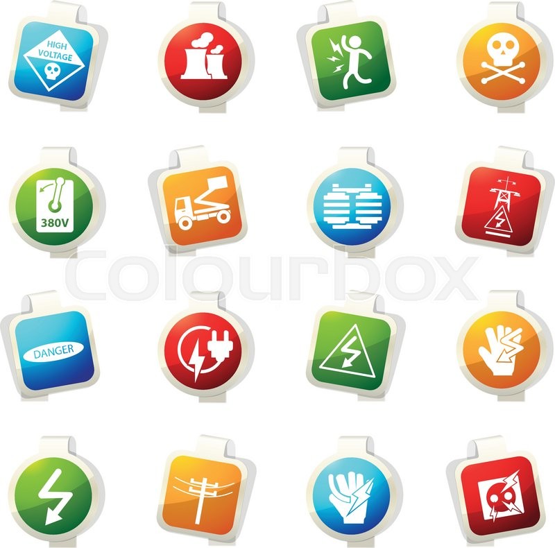 800x790 High Voltage Vector Icons For Web Stock Vector Colourbox