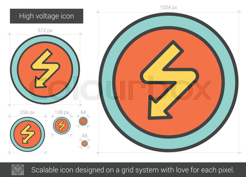 800x576 High Voltage Vector Line Icon Isolated Stock Vector Colourbox