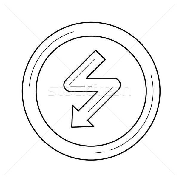 600x600 High Voltage Vector Line Icon Vector Illustration Andrei