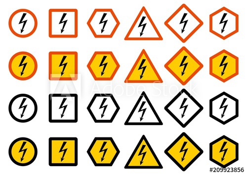 500x355 Industry Concept Set Of Different Warning Signs Chemical