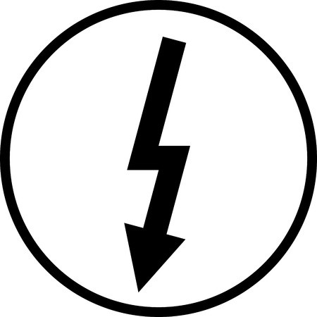 450x450 Lightning Bolt High Voltage Vector Sign Isolated Royalty Free