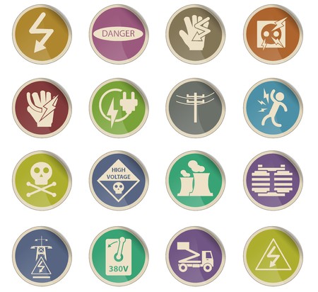 450x412 High Voltage Vector Icons For User Interface Design Royalty Free