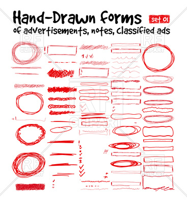 367x400 Hand Drawn Forms To Highlight The Advertising And Classified Ads