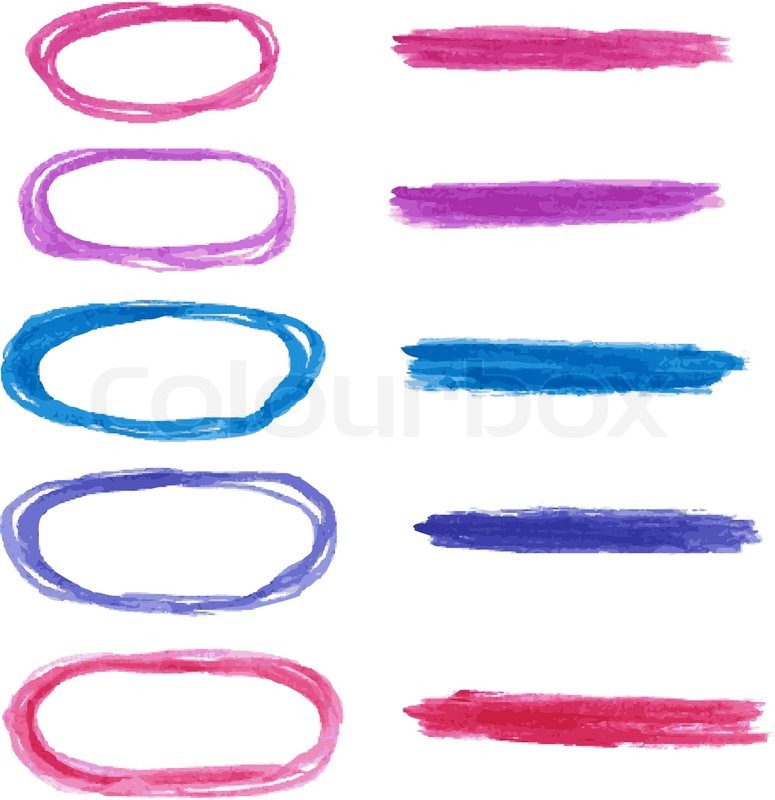 775x800 Set Of Watercolor Highlight Elements Stock Vector Colourbox