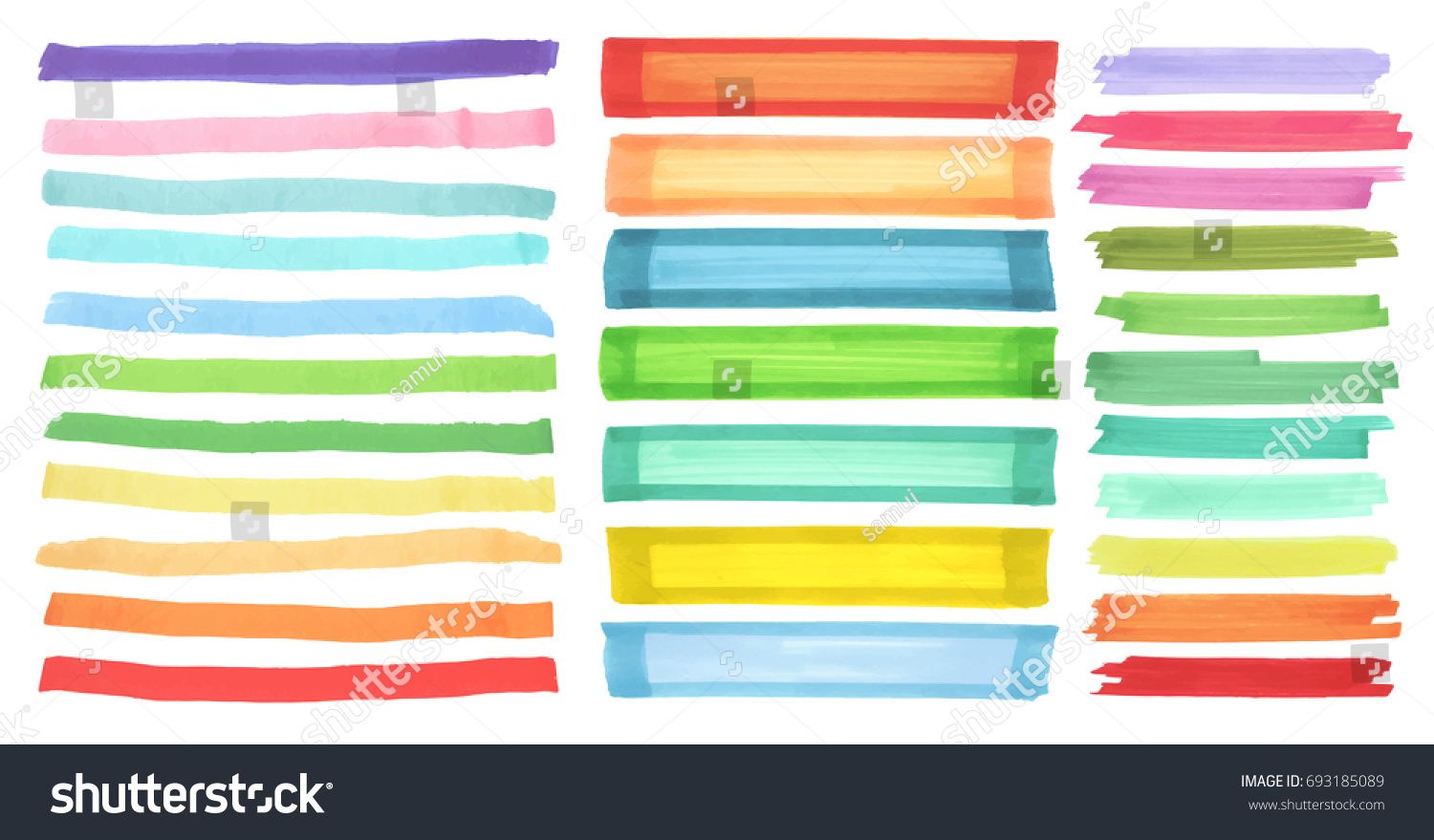 1500x879 Color Highlight Stripes, Banners Drawn With Japan Markers Stylish