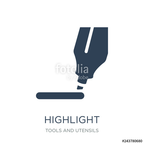 500x500 Highlight Icon Vector On White Background, Highlight Trendy Filled