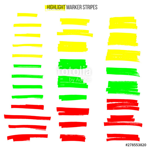 500x500 Different Color Highlight Marker Stripes Isolated On White