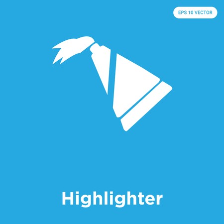 450x450 Highlighter Vector Icon Isolated On Blue Background, Sign