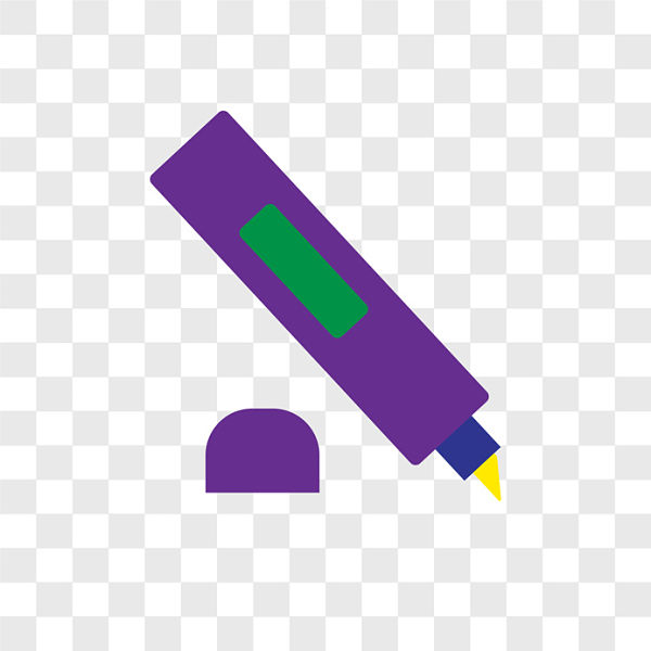 600x600 Highlighter Vector Icon Isolated On Transparent Background