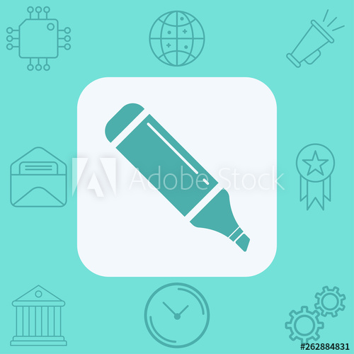 500x500 Highlighter Vector Icon Sign Symbol