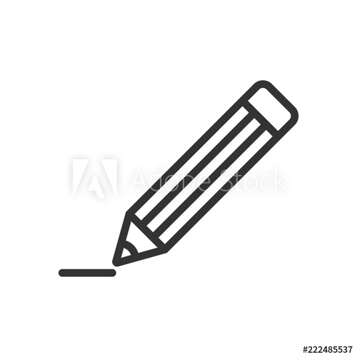 500x500 Pencil With Rubber Eraser Icon In Flat Style Highlighter Vector