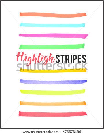 361x470 Stylish Hand Drawing Highlight Color Stripes From Marker Pen