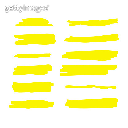 416x416 Yellow Watercolor Hand Drawn Highlight Set Vector Highlighter