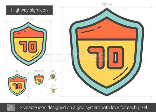 600x432 Highway Sign Line Icon Vector Illustration Andrei Krauchuk