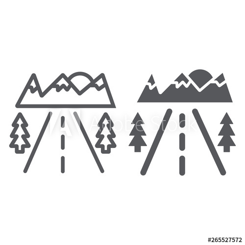 Road Line And Glyph Icon, Travel And Roadside, Highway Sign 500x500 Road Line And Glyph Icon, Travel And Roadside, Highway Sign