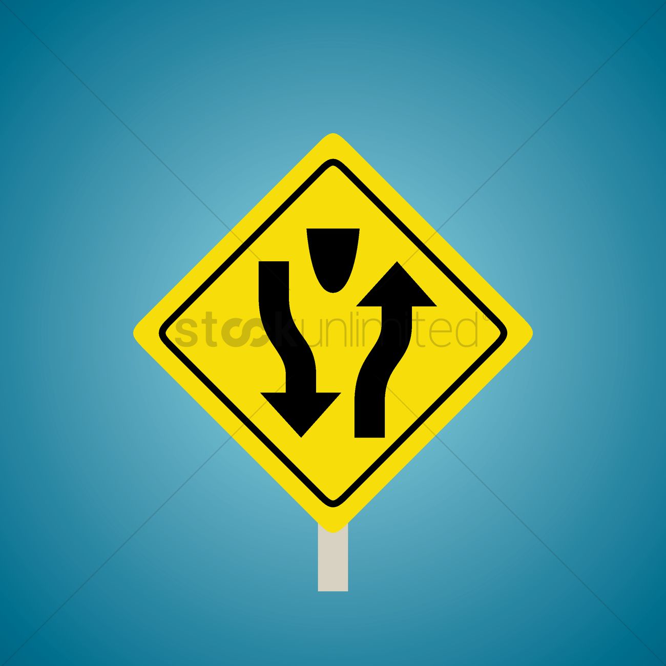 1300x1300 Divided Highway Sign Vector Image