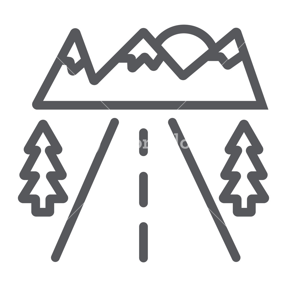 Road Line Icon, Travel And Roadside, Highway Sign, Vector Graphics 1000x1000 Road Line Icon, Travel And Roadside, Highway Sign, Vector Graphics