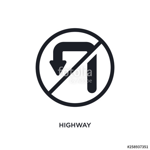 Black Highway Isolated Vector Icon Simple Element Illustration 500x500 Black Highway Isolated Vector Icon Simple Element Illustration