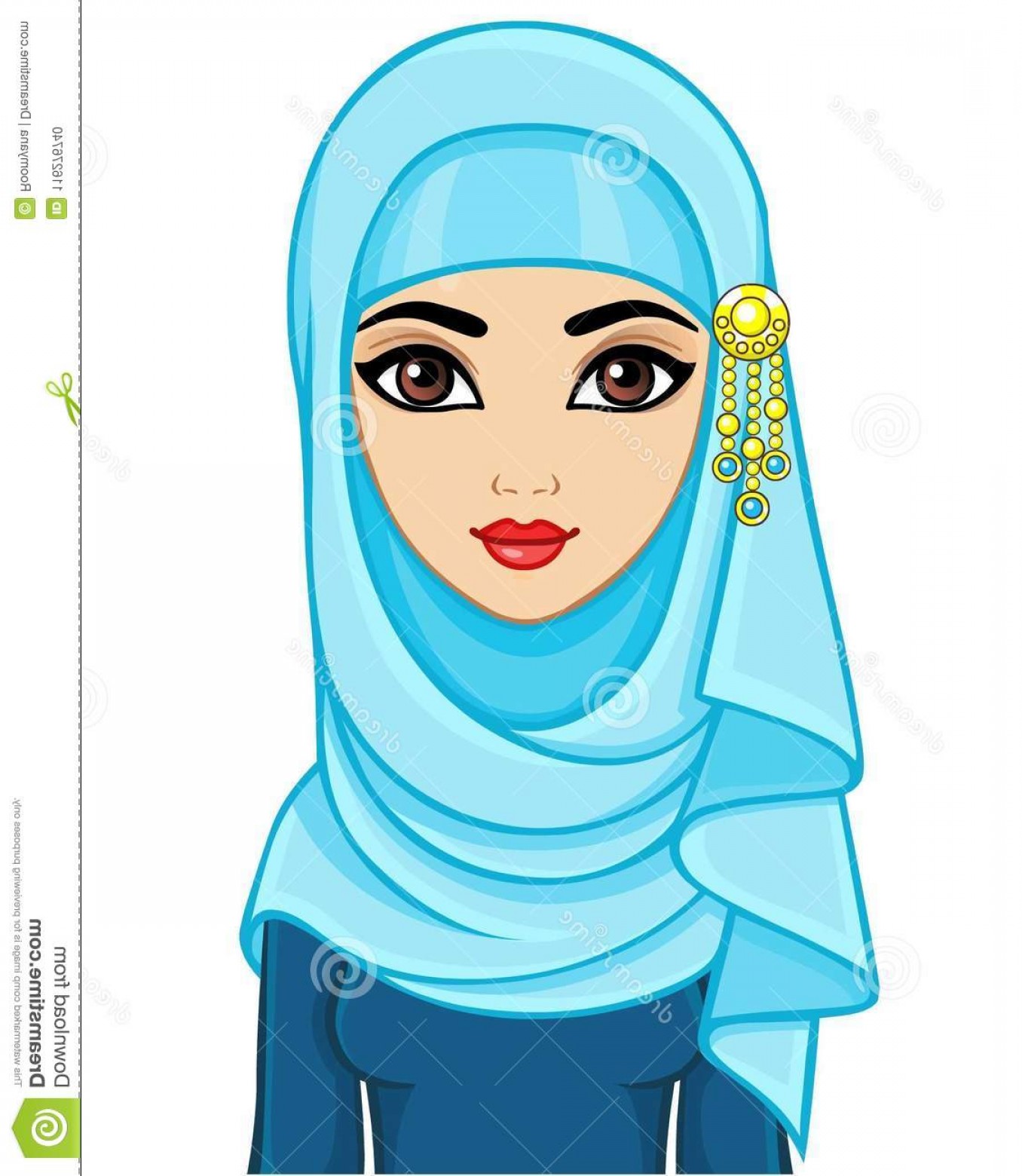 Hijab Cartoon Vector At Collection Of Hijab Cartoon Vector Free For Personal Use