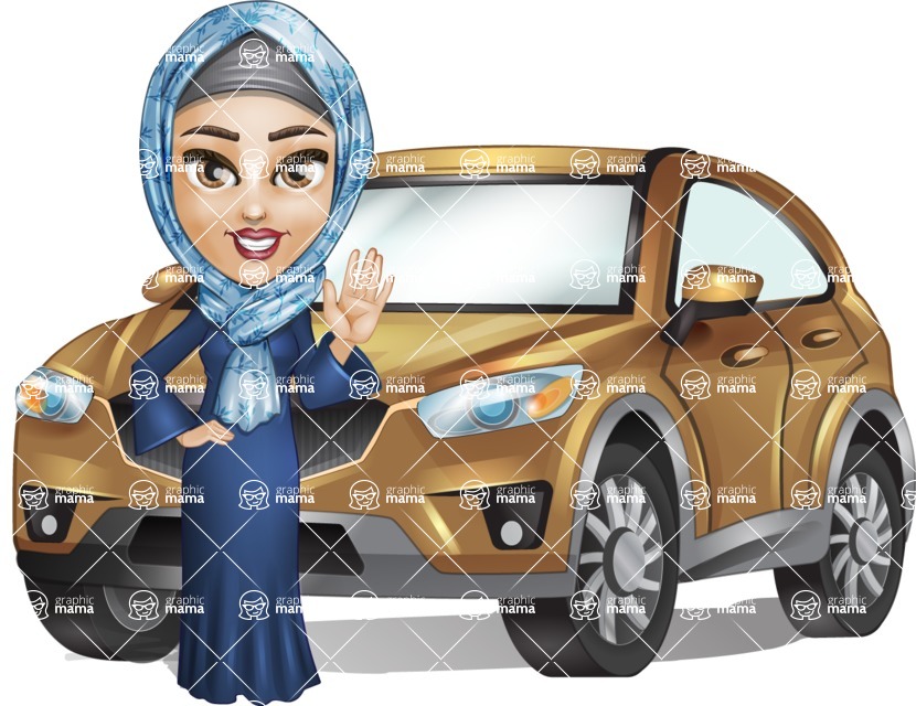 830x640 Vector Woman With Hijab Cartoon Character