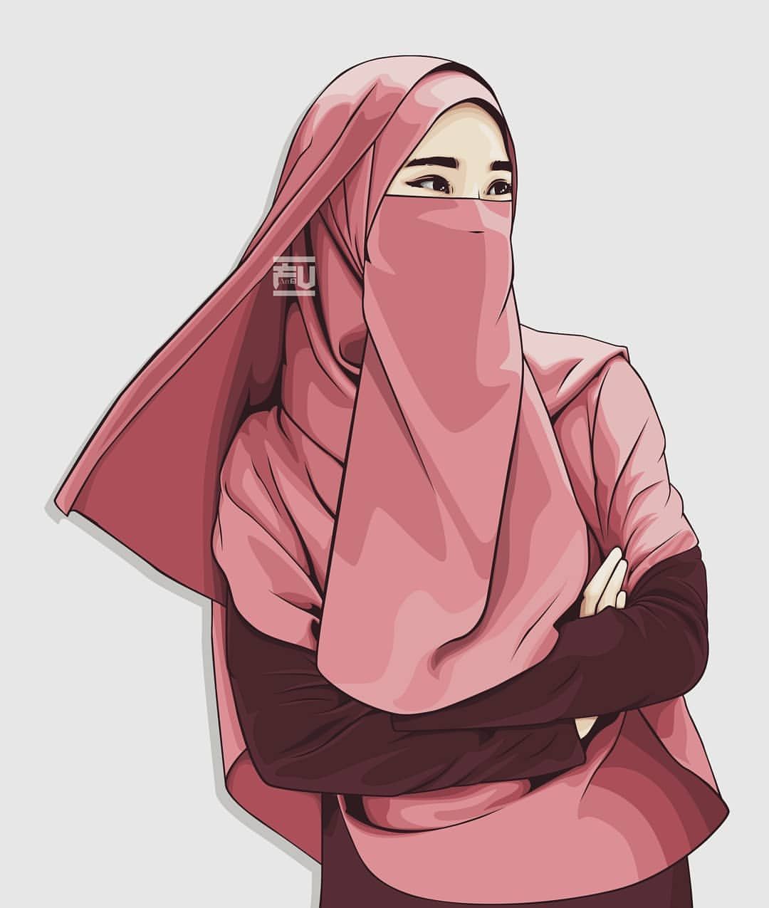 Hijab Cartoon Vector At Collection Of Hijab Cartoon Vector Free For Personal Use