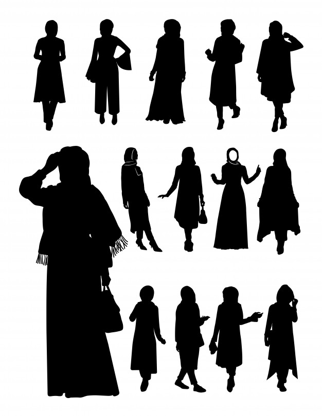 626x810 Hijab Silhouette Vector Premium Download