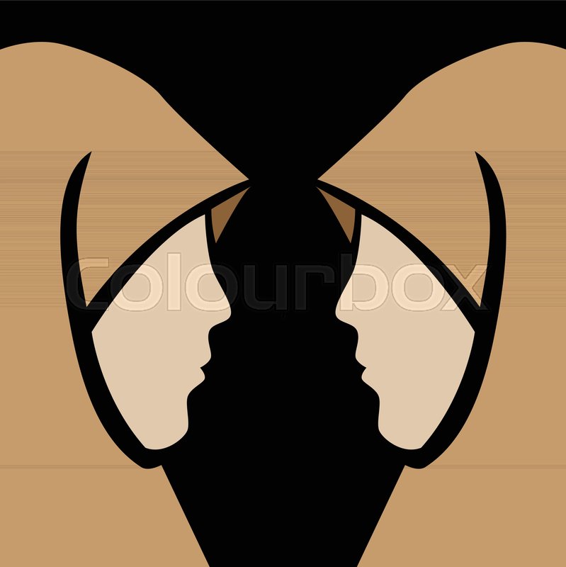 799x800 Silhouette Face To Face Muslim Woman Stock Vector Colourbox