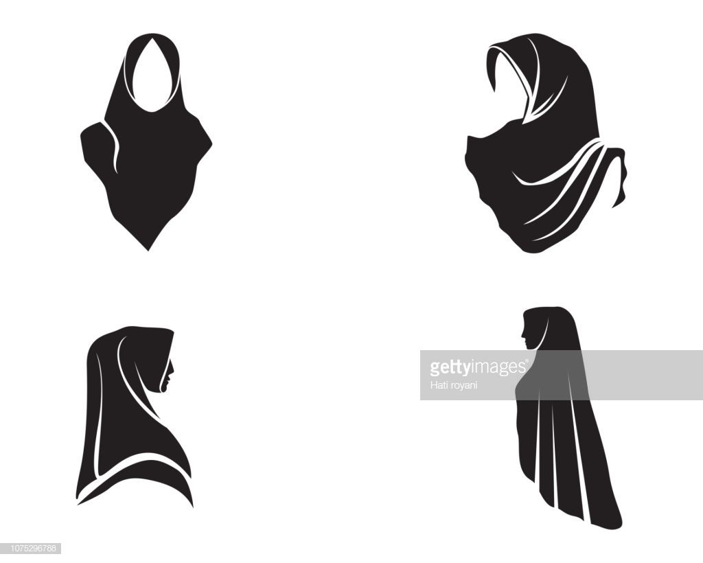 1024x820 Vector Art Hijab Women Black Vector Wall Paint In Hijab