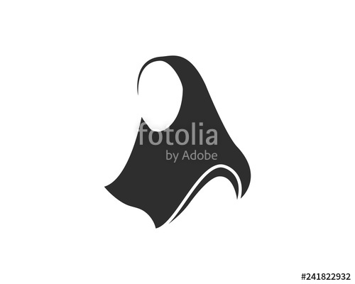 500x400 Vector Silhouette Drawing Of Muslim Woman With Hijabarab Woman