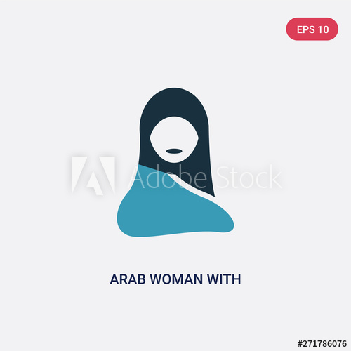 500x500 Two Color Arab Woman With Hijab Vector Icon From Other Concept